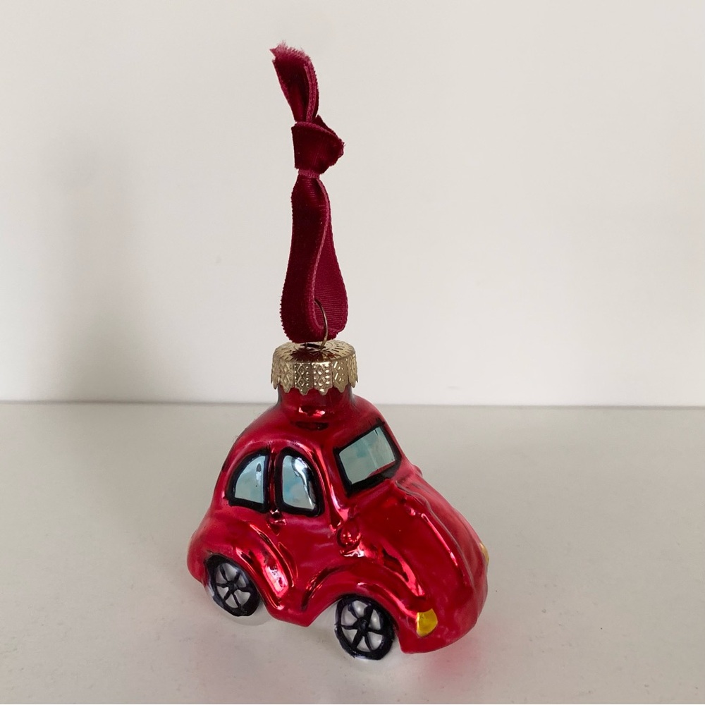 Vintage Blown glass red car ornament